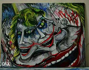 Handpainted joker (acrylics on canvas)