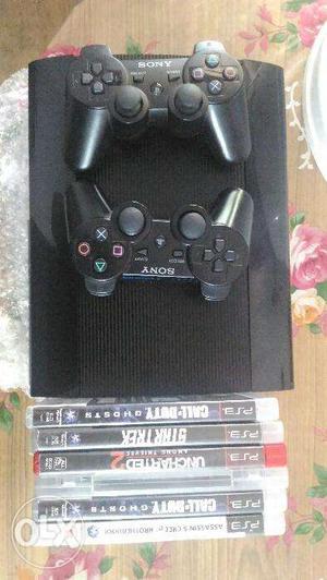 Ps3 with 2 controlls and 6 games cd.very low