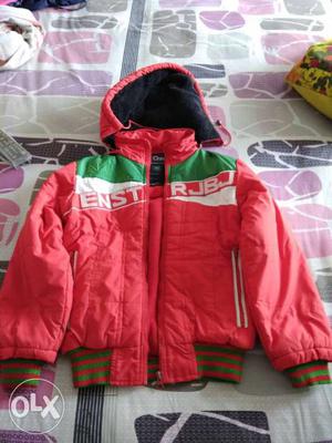 Red, White And Green Zip-up Hoodie Jacket