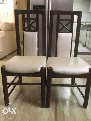 Set of 6 teak wood dining chairs, excellent