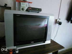 Silver TCL CRT TV