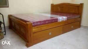 Teakwood storage Queen size bed cot new online