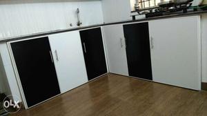 White And Black aluminum Kitchen Cupboard