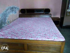 Wooden double bed full box...with side box