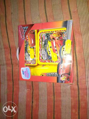 Yellow And Red Lightning McQueen Labeled Box