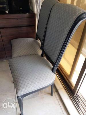 4 x wooden and fabric chairs very good condition