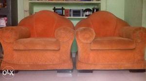 Orange Suede Sofa Chairs