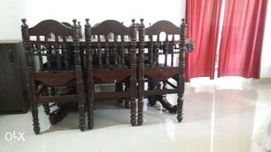 Rose wood dining table with 6 chairs