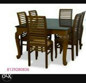Black Wooden Dining Table And Chairs Set