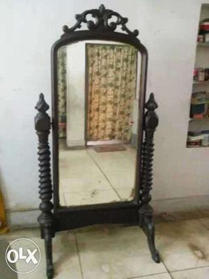 Black Wooden Framed Cheval Mirror
