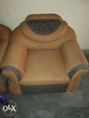 Brown And Gray Suede Sofa Chair