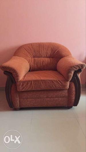Brown Fabric Sofa Chair