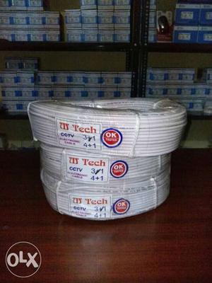 Cctv cable 1+3 full copper cable 90 mtr