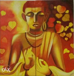 Divine buddha pair (oil on canvas) 2x12x24 inches