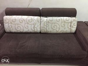 Gray Suede 2-seat Sofa