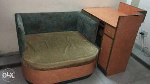 Green Suede Padded Cuddle Chair