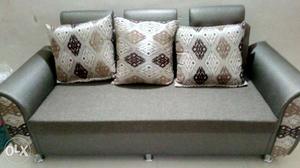 Grey Sofa With Throw Pillows
