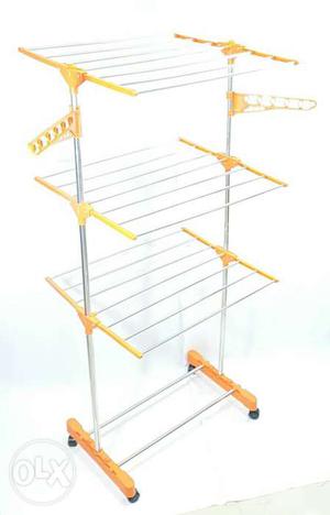 Kawachi 3 tier cloth drying stand with wheels