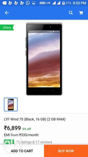 Lyf wind 7s smartphone..4g volte HD voice video