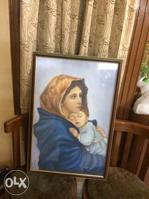 Religious portrait of mother Mary with her child