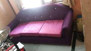 Tufted Purple And Pink 3-seat Sofa