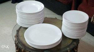White Ceramic Plate Set