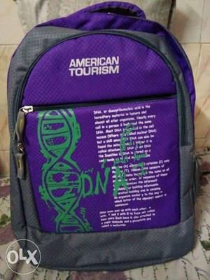 BRAND NEW Purple And Gray American Tourism Backpack BUY NOW