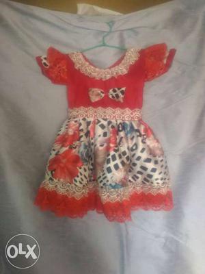 Baby's Red And White Tutu Dress