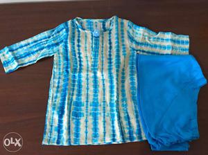 Blue kurta Pyjama set for 1 year and above.