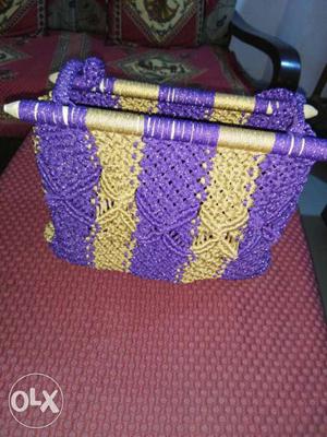 Handmade bag - made of macrame thread. Capable of