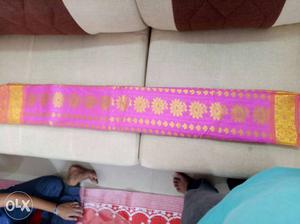 Pink silk Sari