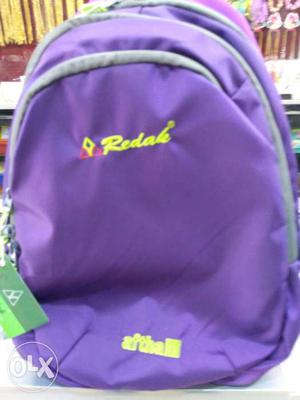 Purple And Gray Redak Backpack new fresh piece