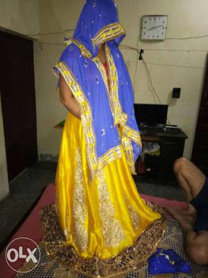 Purple And Yellow Traditional Dress