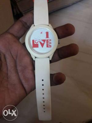 Round Love Printed Minimalist Watch