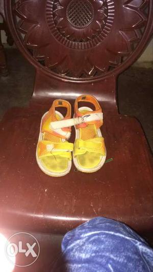 Toddler's Orange-and-yellow Sandals
