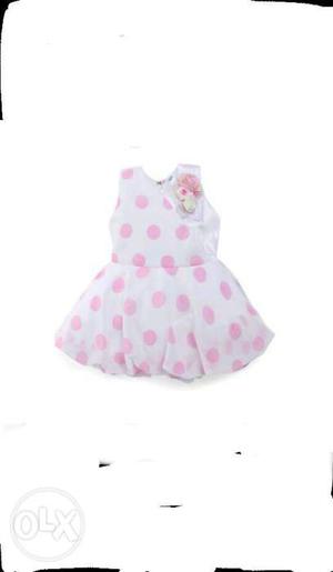 White pink floral polka dots brand new branded