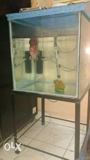 inches aquarium tank with metal stand,