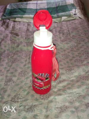 Red And White Plastic Sports Bottle