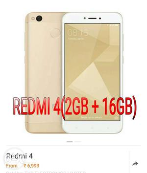 Redmi 4 2g+16gb Gold Colour Sealed With Bill No