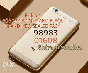 Redmi 4 3gb 32gb gold and black color available 5