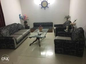 7 seater sofa set of teak wood with center table and side