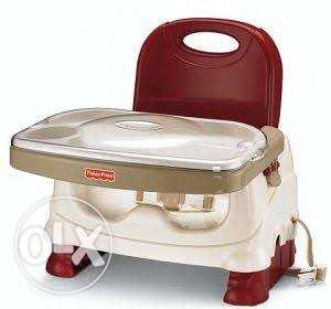 Baby's Red And Beige Fisher-Price Floor Seat With Feeding