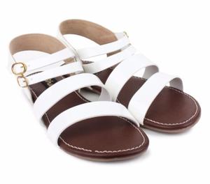 Beautiful White Belt Flat Sandals at ShoppyZip Bangalore