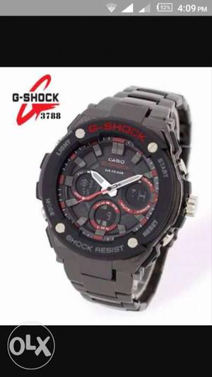 Black G-shock Shock Resist Protection Casio Chronograph