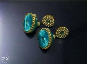 Blue handmade earrings..