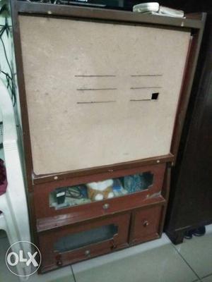 Brown And Gray Wooden TV Hutch