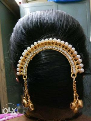 Brown And White Pearl Headdress
