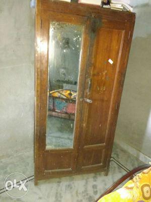 Brown Wooden Cabinet With Mirror