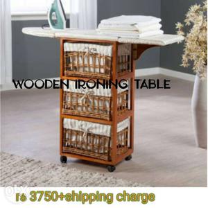 Brown Wooden Ironing Table