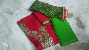 Green And Red Textile